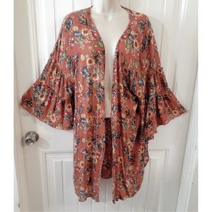 Democracy Boho Floral Duster Sixe L-XL  NWOTs